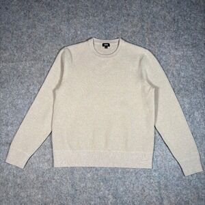 Uniqlo Mens Beige Oatmeal Heather Crewneck Cotton Blend Sweater M 450545